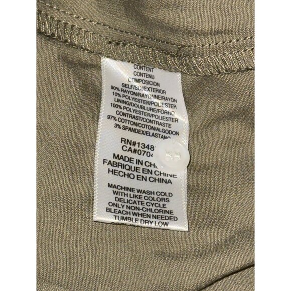 WAYF Womens Long Sleeve Cropped Shirt Olive Green Size M Rayon & Polyester - Picture 3 of 8